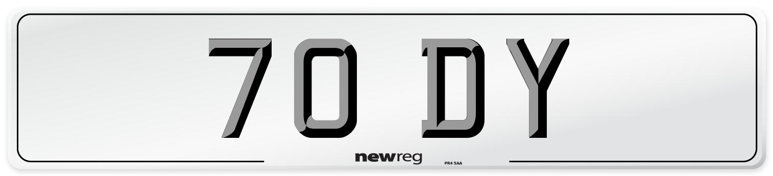 70 DY Number Plate from New Reg